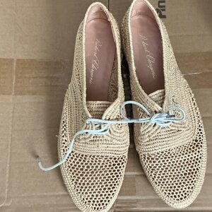 Robert Clergerie Beige Woven Loafers